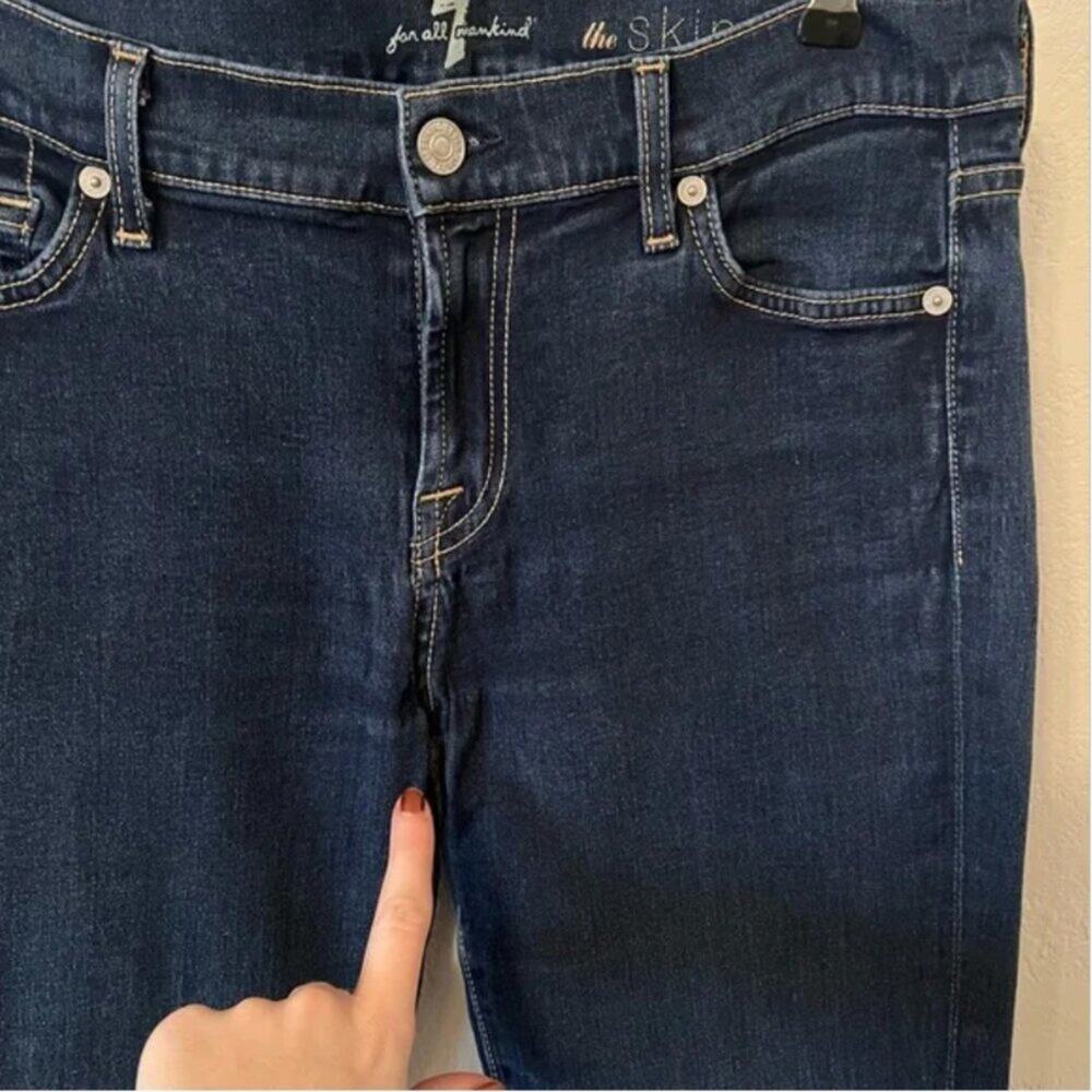 7 for All Mankind The Skinny Dark Wash Jeans - Picture 4 of 10